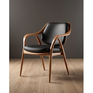 Mid Century Modern Teak Wood Armchair-AA