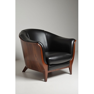 Mid-Century Modern Teak Wood Lounge Chair-Aa