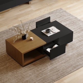 Wooden Coffee Table Storage Modern Minimalist Living Room Furniture Supplier Indonesia-AA
