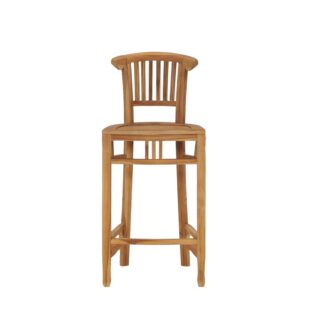 Modern Outdoor Teak Bar Stool Patio Garden Chair