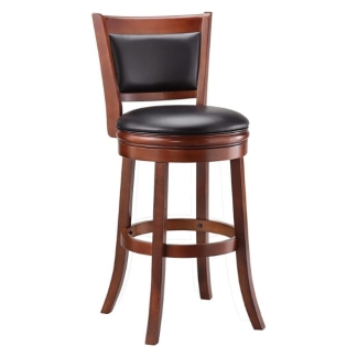 Solid Wood Swivel Bar Stool Upholstered Counter Chair for Kitchen Cafe Restaurant