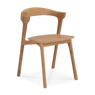 Solid Teak Wood Dining Chair Minimalist Wooden Restaurant Chair Indoor Cafe Furniture