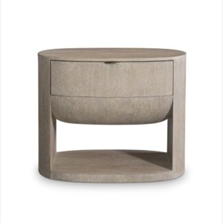 Elegant Modern Minimalist Bedside Table with Rounded Wooden Structure