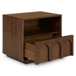 Contemporary Teak Wood Bedside Drawer Table