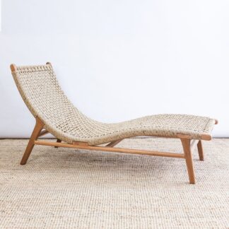 Scandinavian Teak Wood Curved Lounge Chair
