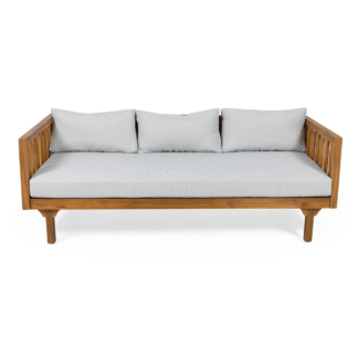 Modern Semi Outdoor Teak Wood Lounge Sofa for Resort Balcony Terrace Patio