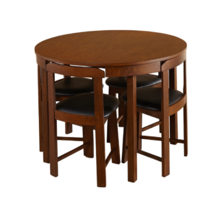 Modern Round Dining Set Wooden Space Saving Dining Table Minimalist Apartment Furniture