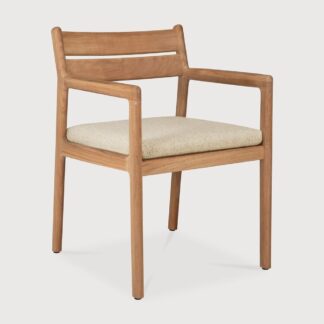Minimalist Solid Teak Wood Outdoor Dining Armchair