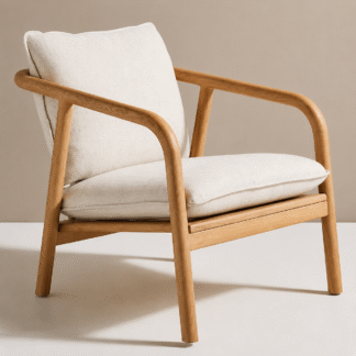 Modern Solid Teak Wood Outdoor Accent Lounge Chair