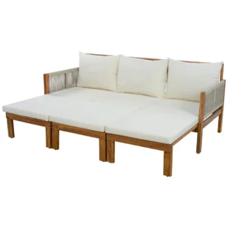 Outdoor Teak Wood Daybed Patio Sofa for Resort Villa and Poolside