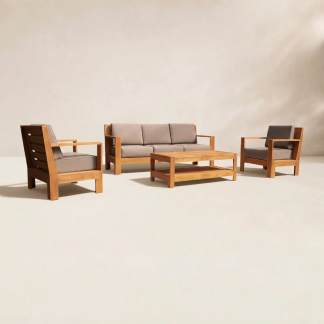 Outdoor Teak Sofa Set Patio Garden Furniture for Villa Resort Hotel