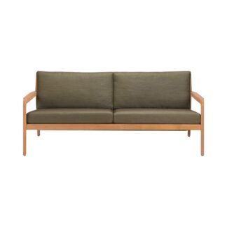 Modern Teak Wood Outdoor Sofa Patio Garden Sofa Cushioned Wooden Lounge Furniture
