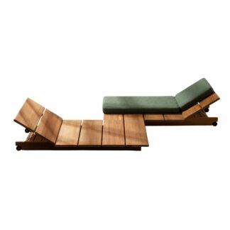 Solid Teak Reclining Outdoor Daybed Lounger