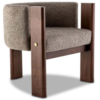 Modern Solid Wood Accent Chair Upholstered Lounge Chair for Living Room Hotel Cafe