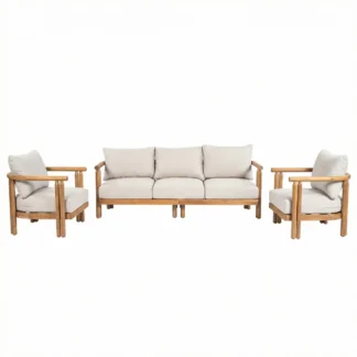 Teak Wood Sofa Set Modern Patio Furniture for Garden Villa Hotel Balcony