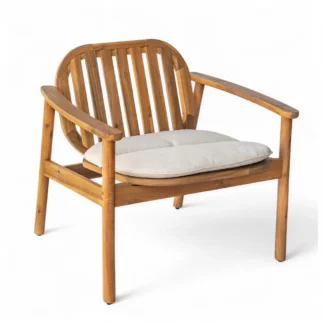 Modern Outdoor Teak Wood Lounge Chair for Villa Resort Patio Garden Balcony