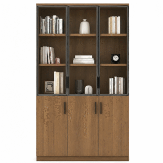 Solid Teak Wood Bookcase Elegant Residential Filing Cabinet