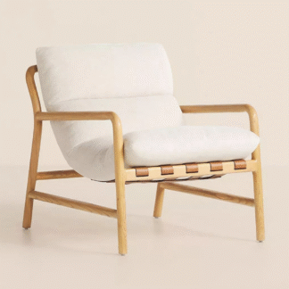 Thick Padded Teak Wood Lounge Chair Floating Look Rest Chair