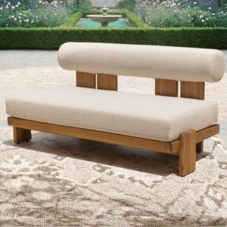 Modern Solid Teak Wood Outdoor Bench Sofa