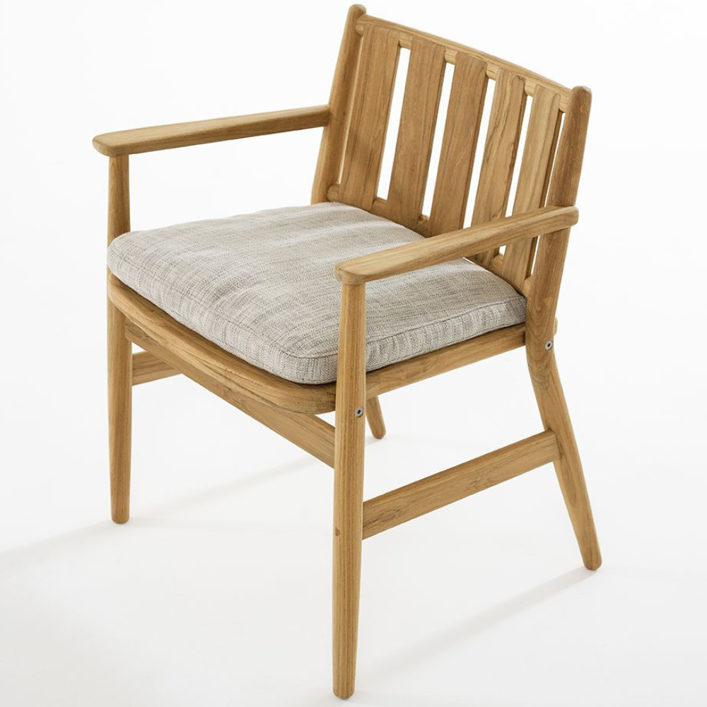 Minimalist Solid Teak Wood Outdoor Armchair
