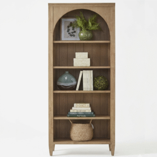 Elegant Arch Top Teak Timber Bookshelf Premium Home Furniture