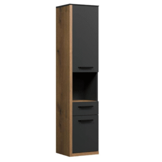 Modern Teak Wood Bathroom Storage Cabinet with Open Shelf