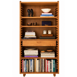 Luxury Contemporary Teak Wood Bookshelf with Adjustable Shelving