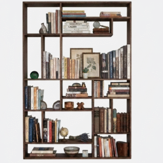 Modern Minimalist Teak Wood Open Shelf Bookcase