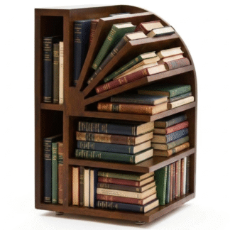 Minimalist Teak Wood Spiral Style Bookshelf for Modern Interior