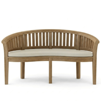 Luxury Teak Wood Curved Bench Modern 3 Seater Outdoor Sofa