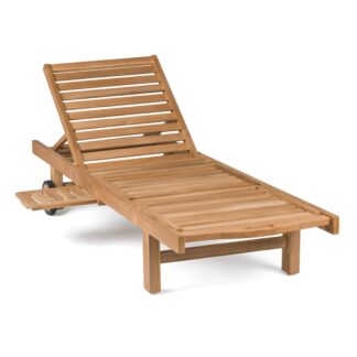 Modern Teak Wood Sun Lounger Outdoor Pool Chair