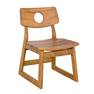 Solid Teak Outdoor Chair Sturdy Wooden Patio Seating for Restaurant and Cafe