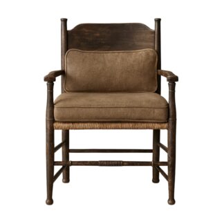 Modern Wooden Dining Arm Chair Upholstered Seat