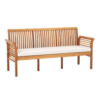 Modern Teak Wood Outdoor Bench Cushion Patio Garden Sofa Seating
