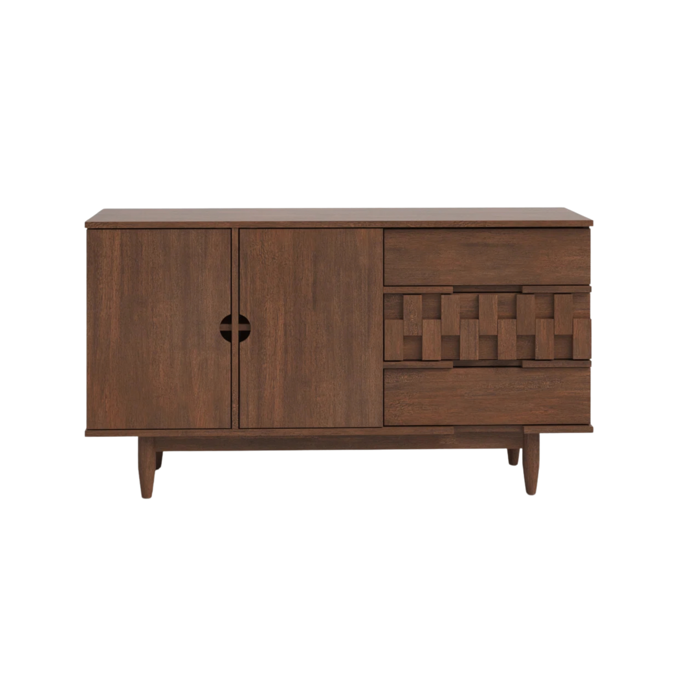 Modern Wooden Sideboard Cabinet Solid Wood Storage Cabinet Buffet Drawer Door Living Room Furniture