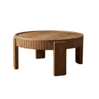 Teak Wood Round Coffee Table Outdoor Garden Patio Villa Resort Living Room Furniture