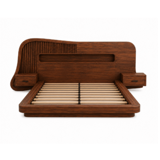 Luxury Solid Wood Platform Bed Modern Villa Hotel Bedroom Furniture King Size Bed Frame