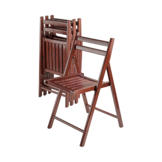 Solid Teak Wood Folding Chair Space Saving Portable Dining Chair for Indoor Outdoor Garden Patio Use