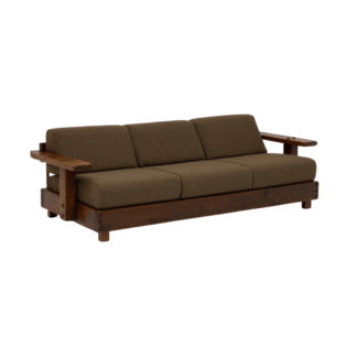 Teak Wood 3 Seater Sofa Solid Wood Living Room Sofa Luxury Hotel Villa Lounge Furniture