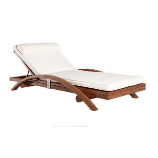 Solid Teak Sun Lounger Outdoor Pool Lounge Chair Wooden Patio Chaise Lounge for Resort Villa Hotel