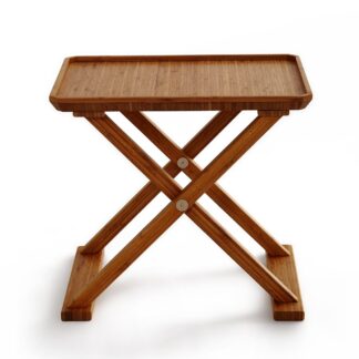 Modern Teak Wood Folding Tray Table Portable Side Table for Outdoor Patio Garden Use
