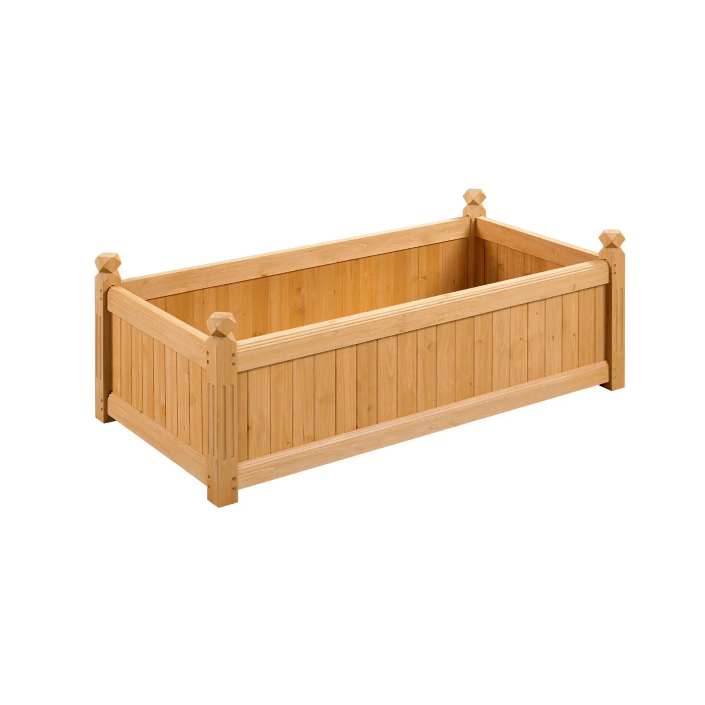 Teak Wood Rectangular Planter Box Solid Wood Garden Flower Bed Outdoor Indoor Planter Container