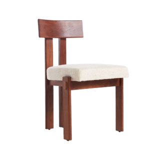 Solid Teak Wood Modern Dining Chair Minimalist Design Upholstered Seat Wooden Frame Elegant Restaurant Hotel Cafe Furniture