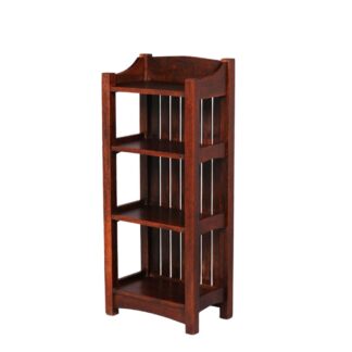 Solid Teak Wooden Narrow Bookcase Display Shelf Storage Cabinet for Home Office Hotel