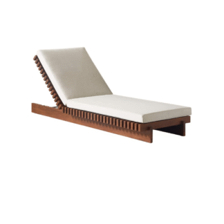 Luxury Teak Sun Lounger With Cushion Adjustable Chaise Lounge Resort Villa Pool Furniture