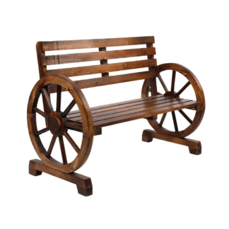 Solid Teak Wagon Wheel Bench Luxury Outdoor Garden Furniture for Resort Villa Patio