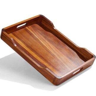 Modern Teak Wood Serving Tray Wooden Food Tray Decorative Tray for Home and Hotel