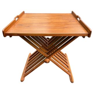 Premium Teak Wood Tray Table Folding Side Table Portable Accent Table Home Garden Furniture
