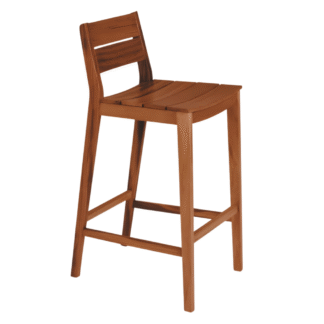Contemporary Solid Teak Wood Bar Stool Wooden Counter Chair for Cafe Restaurant Commercial Furniture