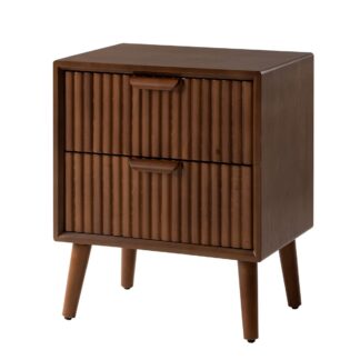 Premium Teak Wood 2 Drawer Chest of Drawers with Integrated Pull Handles